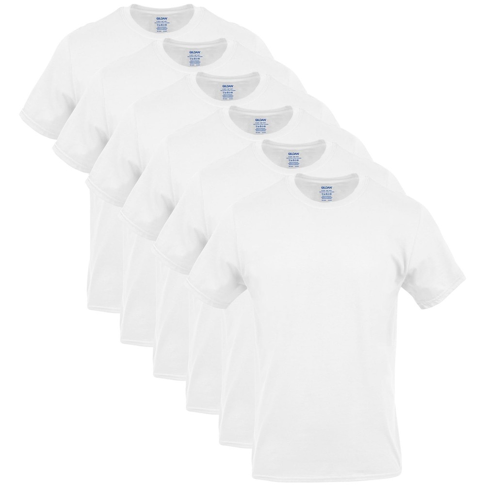 Gildan Men’s Crew T-Shirts Multipack Style G1100 6 White (6-pack) Large