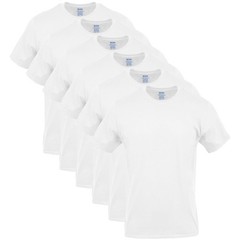 Gildan Men’s Crew T-Shirts Multipack Style G1100 6 White (6-pack) Large