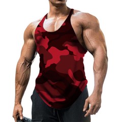 Men Gym Vest Bodybuilding Muscle Stringer Camouflage Tank Fitness Top