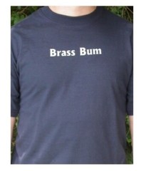 NWT Brass Bum by Last Resort Music Design Unisex TShirt Navy Blue Large New