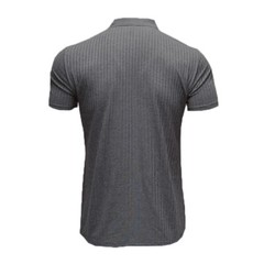 Men Ribbed Muscle Stretch Slim Fit Short Sleeve T-Shirt Summer Collar Casual Top