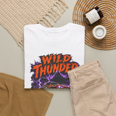 Wild Thunder Monster Truck Chase The Storm Graphic T-Shirt