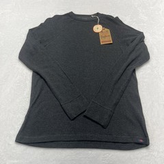NWT Faherty Mens S Thermal Waffle Knit Long Sleeve Crew Neck Charcoal Heather