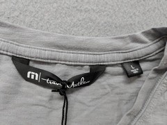 Travis Mathew Men T Shirt L Gray short Sleeve Crew Neck Pullover Stretch Casual