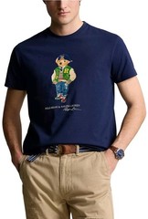 Polo Ralph Lauren Classic Fit Polo Bear Varsity Jersey T-Shirt Navy Short Sleeve