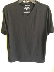 Men’s Black V-Neck Porter & Ash Performance Tee T-SHIRT Sz L