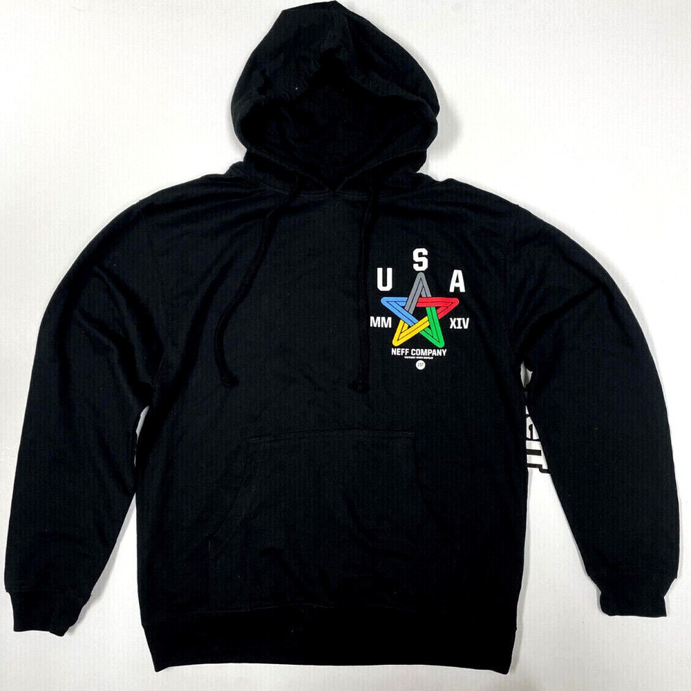 Neff Hooded Sweater USA Black with Aztec Pattern Neff Hoody Neff Hoodie