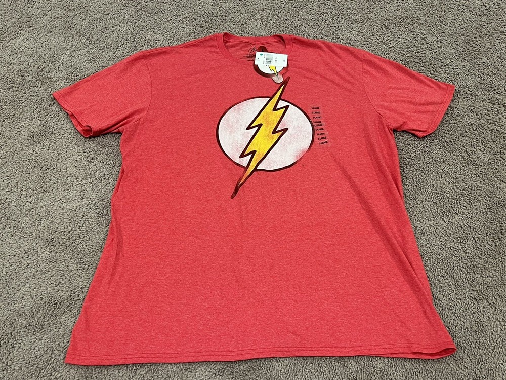 The Flash DC Comics Graphic Logo XL T Shirt Licensed Distressed NWT