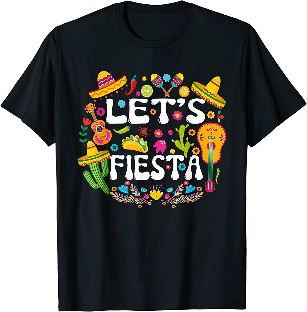 NEW LIMITED Let’s Fiesta – Cinco De Mayo Mexican Guitar T-Shirt – MADE IN USA