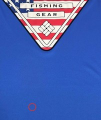 Columbia PFG Terminal Tackle Long Sleeve Shirt Mens M Blue USA Flag Triangle