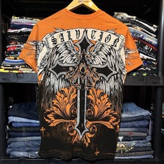Archaic Faith and Honor Winged Skull AOP Graphic T-Shirt Size M