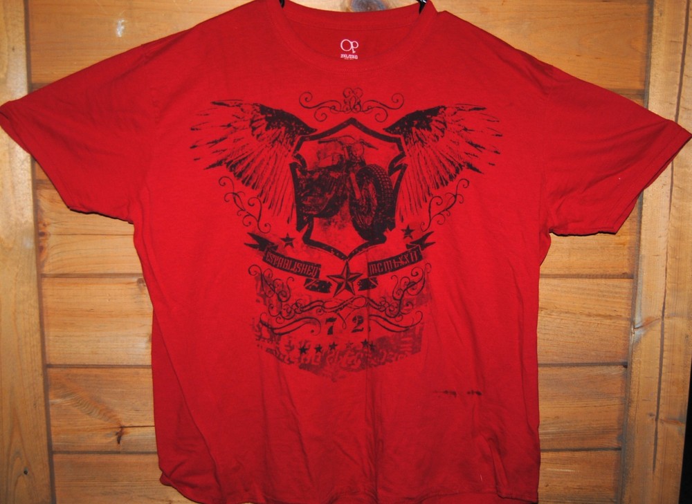 OP Motorcycle T Shirt- Red 2XL (50-52)