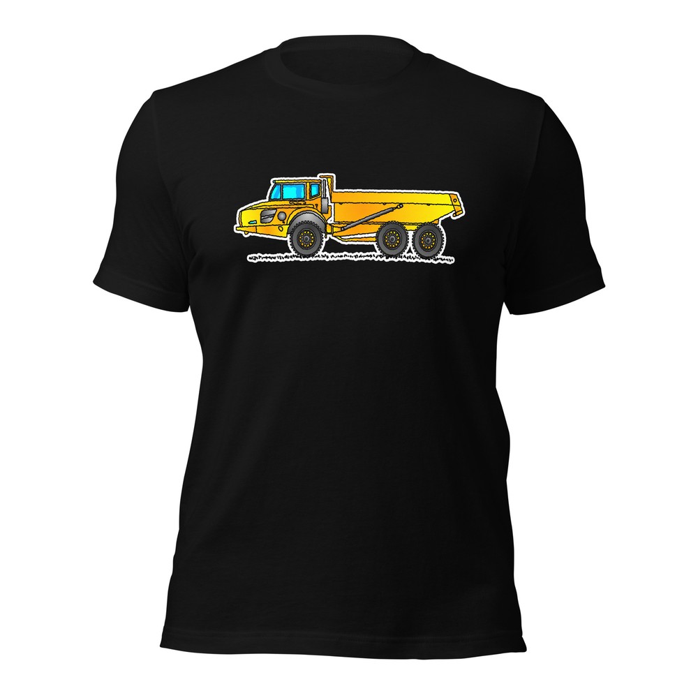 Articulated Loader T-Shirt, Adult Clothing, Yellow Construction Vehicle, Comfy