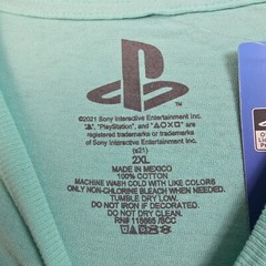 PlayStation Shirt Mens 2XL XXL Green PS4 PS5 Sony Video Gaming Gamer Logo NWT B
