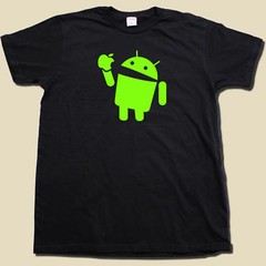 Android Eats Apple Super Soft Cotton T-Shirt FUNNY & Nerdy computer geek TSHIRT!