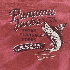 Panama Jack T Shirt Mens Size Large Red Pink Bleach Dye Fish Fishing Tours