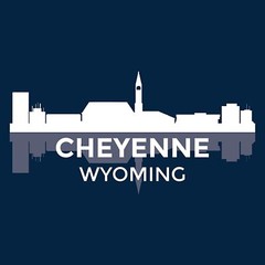 Cheyenne Wyoming Skyline – State City Classic Sports Team T Shirt – Navy