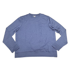 Members Mark Mens Top Medium Size Blue Long Sleeves Soft Pullover w Zip Pocket