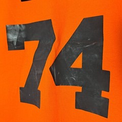 Vintage Football Touchdown Club T-Shirt Mens Large Orange SS JERZEES Made in USA