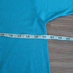 Vintage Exercise T-Shirt Single Stitch Large L Blue Turquoise Get into Shape Pun