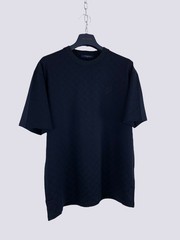 Louis Vuitton LV Embroidery Logo Damier Cotton Pique T-Shirt Navy Blue Size L