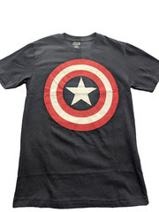 Marvel Captain America Shield Graphic T Shirt Mens Small Black Superhero Tee