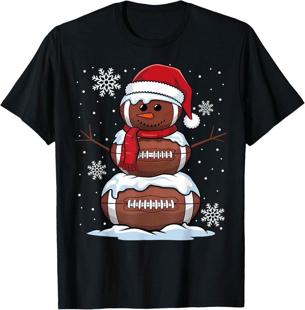 Merry Christmas Football Snowman Holiday Sports Unisex T-Shirt