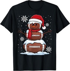Merry Christmas Football Snowman Holiday Sports Unisex T-Shirt