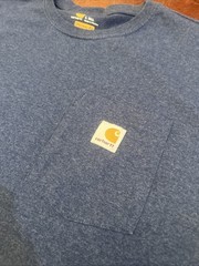 Carhartt Original Long Sleeve Pocket Tee Large Tall Blue Heather Color