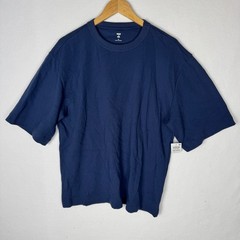 Mode of One Mens Ottoman Tee Caspian Waters Navy Blue Ribbed T-Shirt Medium NEW