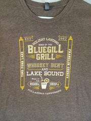 District Made Mens Gray Graphic Short Sleeve T-Shirt Bluegill Grill Whiskey XL
