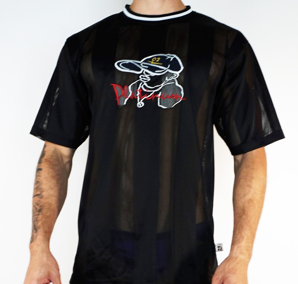 MEN’S BLACK SHEER STRIPE SHIRT M