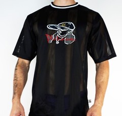 MEN’S BLACK SHEER STRIPE SHIRT M