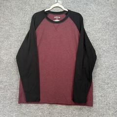 Orvis Raglan Shirt Mens XL Burgundy Long Sleeve Crewneck Tshirt Soft Stretch