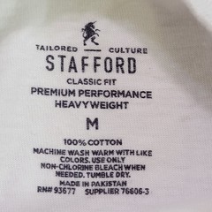 Stafford Men’s Medium White Shirt Short Sleeve Crewneck Heavyweight Classic Fit