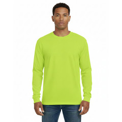 NEW Gildan Men’s Heavy Cotton Long Sleeve T-Shirt 5400 Safety Green Classic Tee