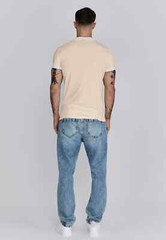 SikSilk Men;s Ecru Ringer T-Shirt Medium