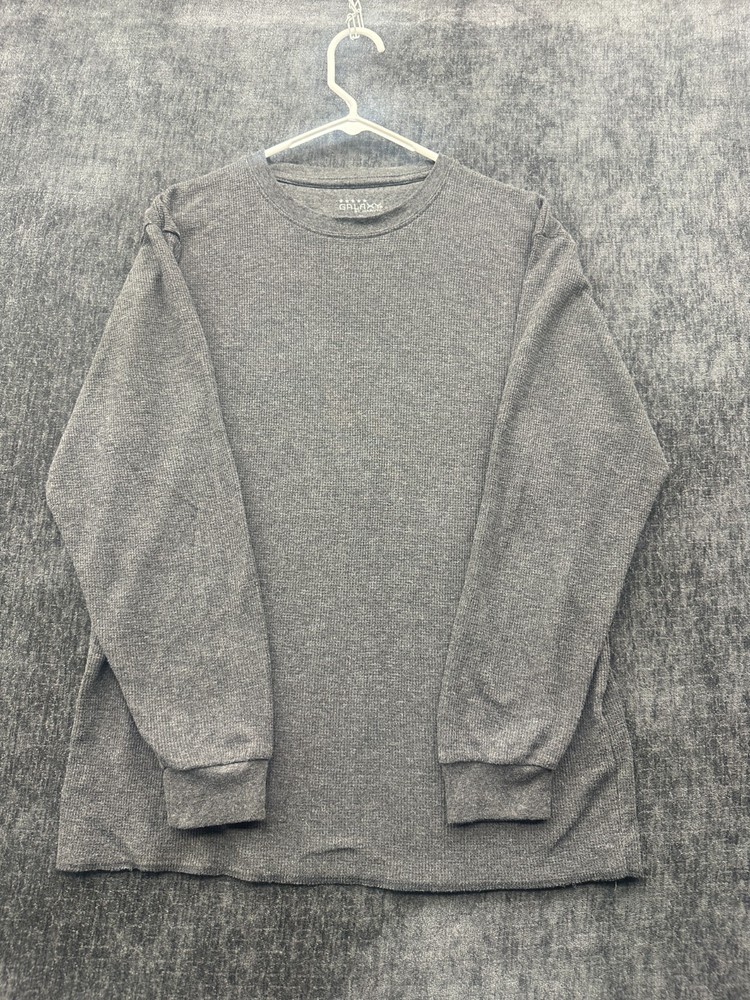 Galaxy by Harvic Thermal Shirt Mens XL Gray Soft Waffle Knit Shrinking Resistant