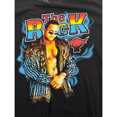 WWE The Rock Graphic T-Shirt Mens Large Black Brahma Bull Dwayne Johnson Retro