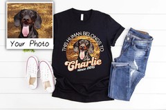 Custom Dog Photo Comfort Tee Personalized Pet Picture Shirt