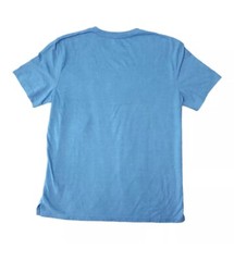 Lucky Brand Crewneck Ribbed Collar Side Slip Hem Short Sleeve Jersey Tee Blue S