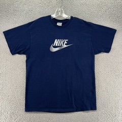 Vintage Nike Shirt Mens Large 90s Blue Pullover HipHop Center Swoosh Streetwear