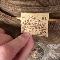 The Mountain Mens XL Brown Tie Dye Native American Warrior Wolf Long Sleeve S