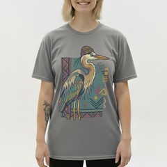 Hipster Heron Bird T-Shirt Beanie Hat Geometric Abstract Art Nature Gift