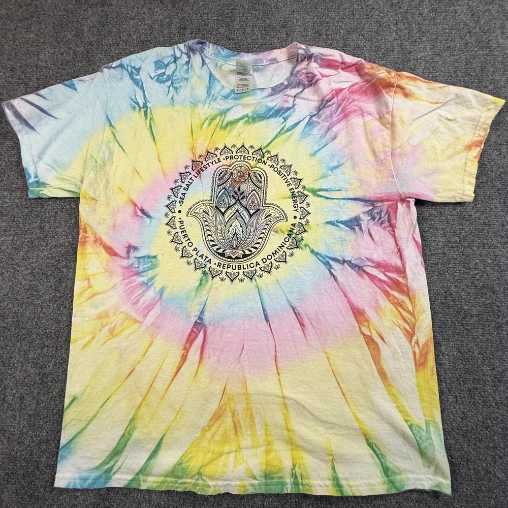 Colortone Tie-Dye T-Shirt Size Large Puerto Plata Sea Salt Lifestyle #1854