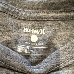 Hurley Men’s Gray Graphic Logo Cotton Crew Neck Short Sleeve T-Shirt, Size L