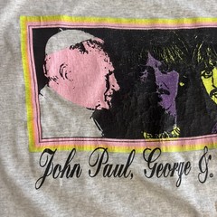 Vintage 1995 Beatles/Pope T-Shirt RARE John Paul, George, Ringo Culture -XL Read