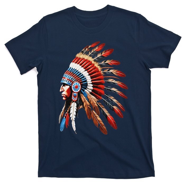 Native American Indian Chief Headdress Indigenous T-Shirt Usinex