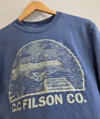 C.C. Filson Graphic Tee Shirt Blue Knit Hiking Mountain Fishing Men’s Size Small