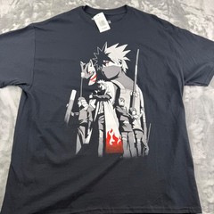 Naruto Shippuden Kakashi Story Graphic T-Shirt Ripple Junction Black Mens XL NEW